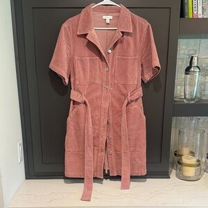 Topshop Pink Corduroy Dress